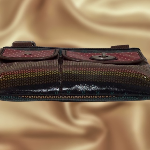 Fossil Key-Per Boho Crossbody/Shoulder Bag, Brown & Red - Picture 6 of 12
